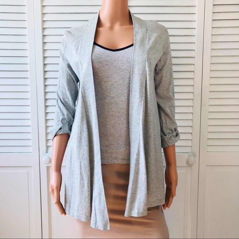 EXPRESS Gray Cotton Open Front Cardigan Size Medium